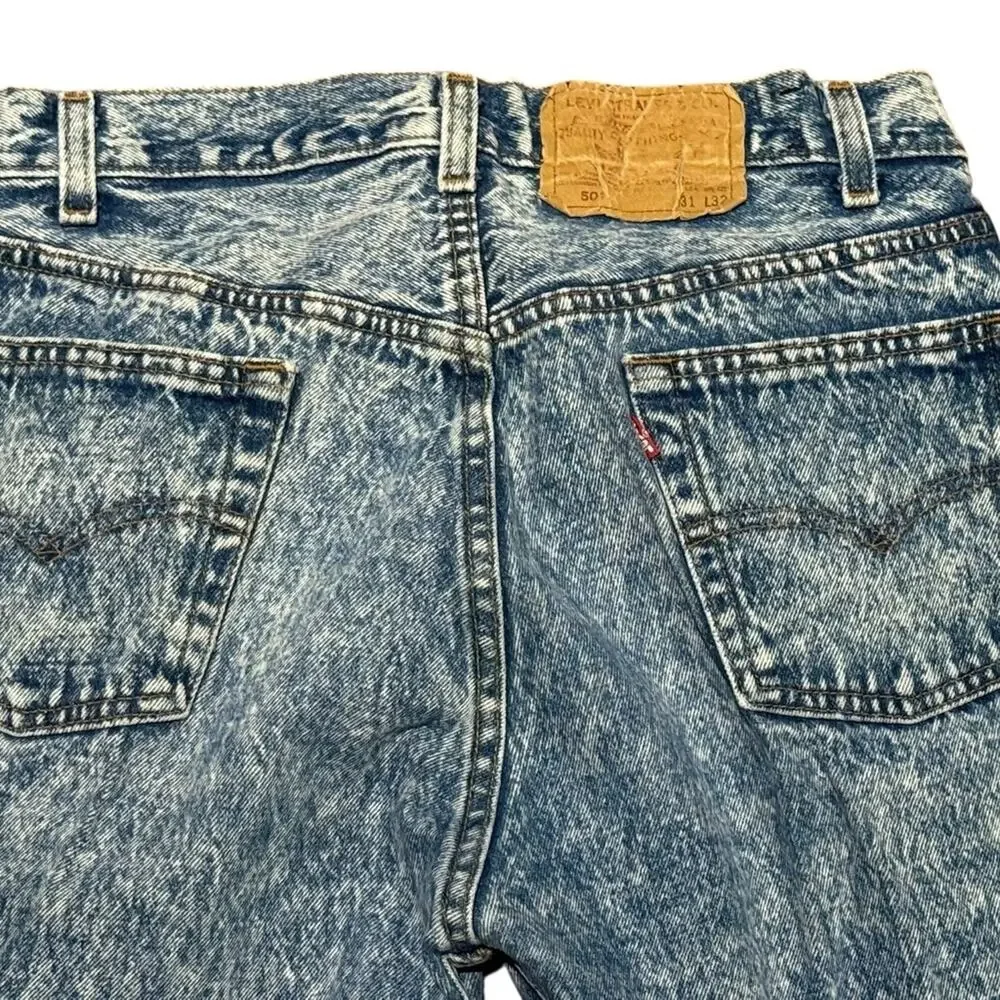 Vintage Acid Washed Levi's Denim Jeans Size 31 x 32 Made in USA